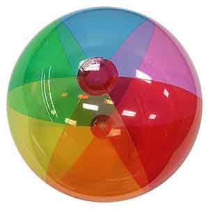 20'' Translucent Rainbow Beach Balls