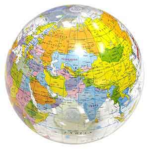 Largest Selection of Beach Balls - 24-Inch World Globe Clear Ocean ...