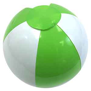 12'' Lime Green & White Beach Balls