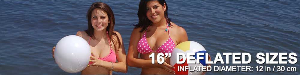 16-inch deflated size Beach Balls