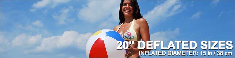20 inch deflated size Beach Balls
