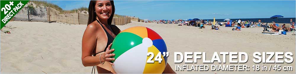 24-inch deflated size Beach Balls